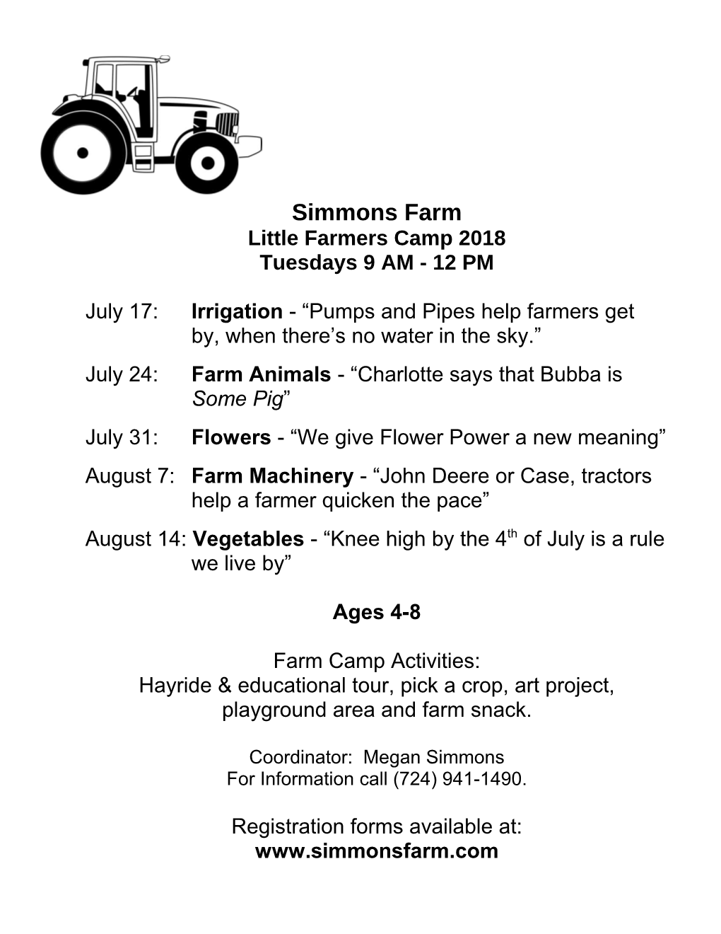 Little Farmers Camp 2018