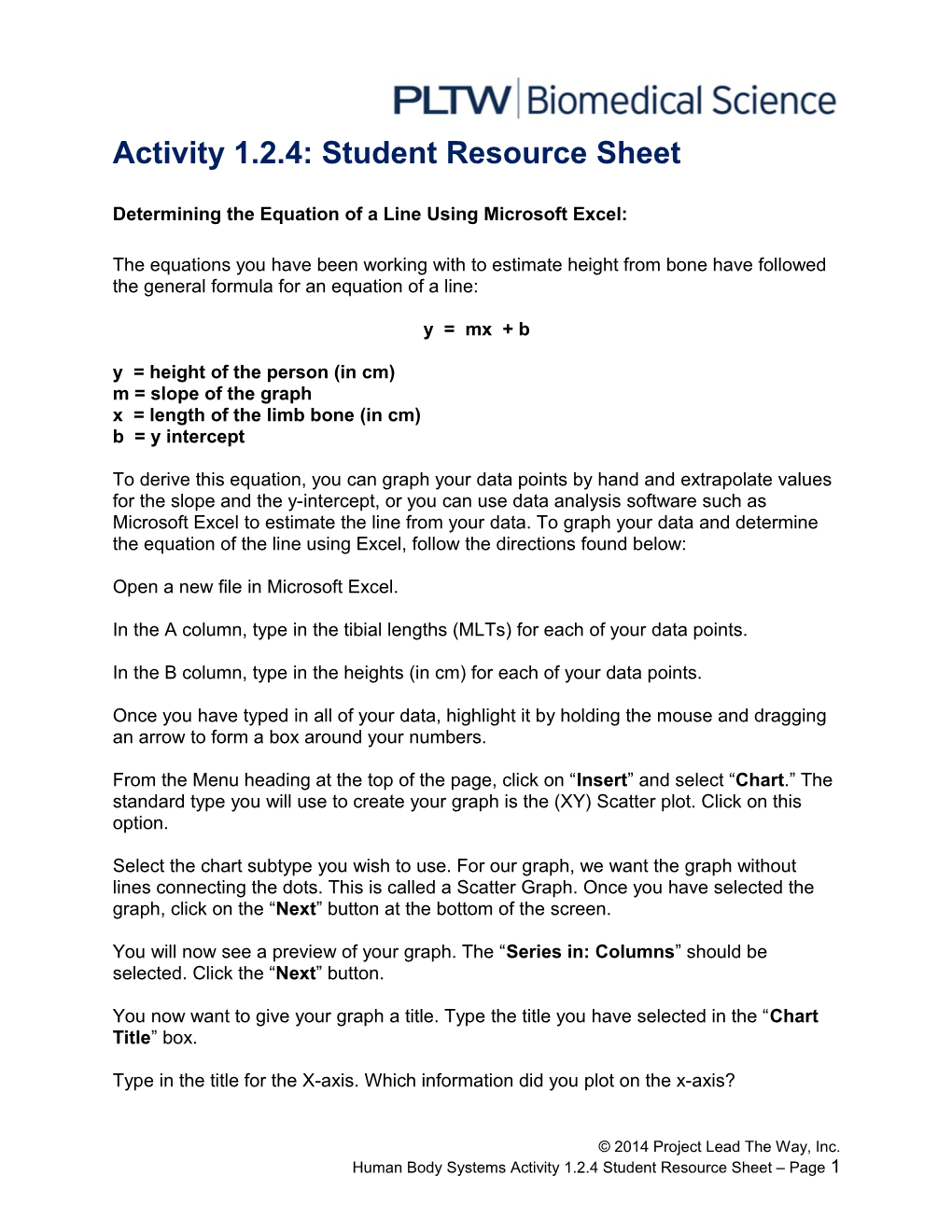 Activity 1.2.4: Student Resource Sheet
