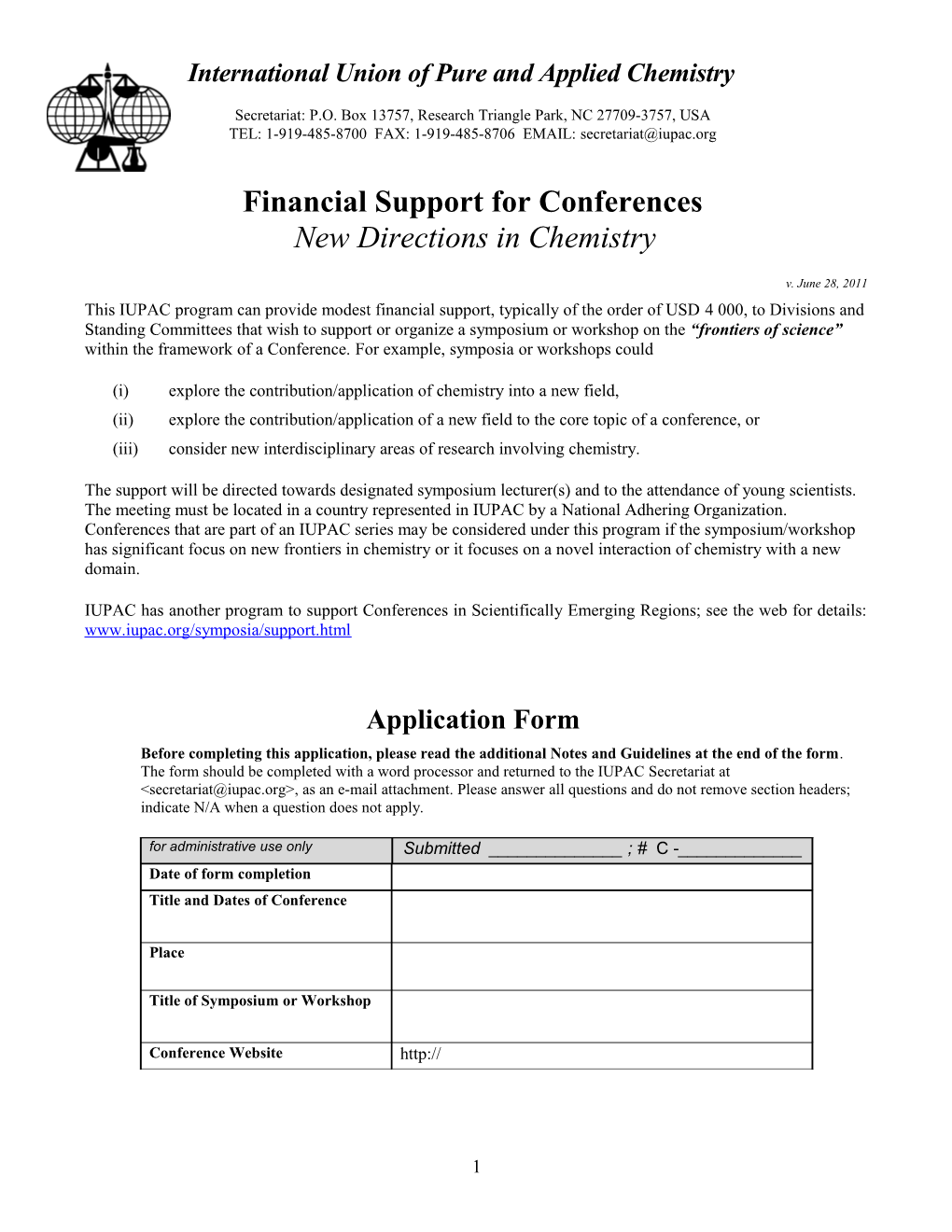 Financial Support for Conferences