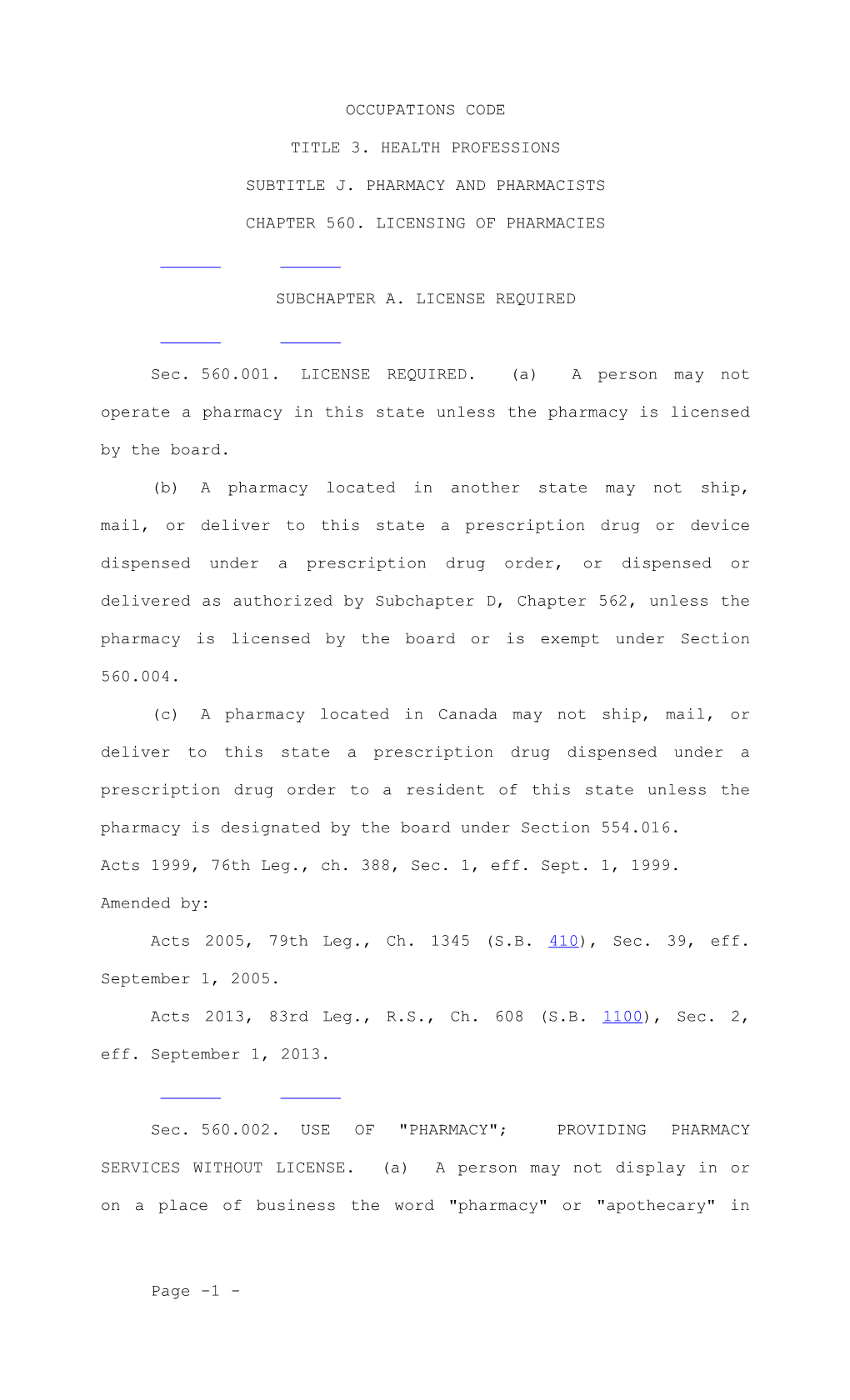 Subtitle J. Pharmacy and Pharmacists