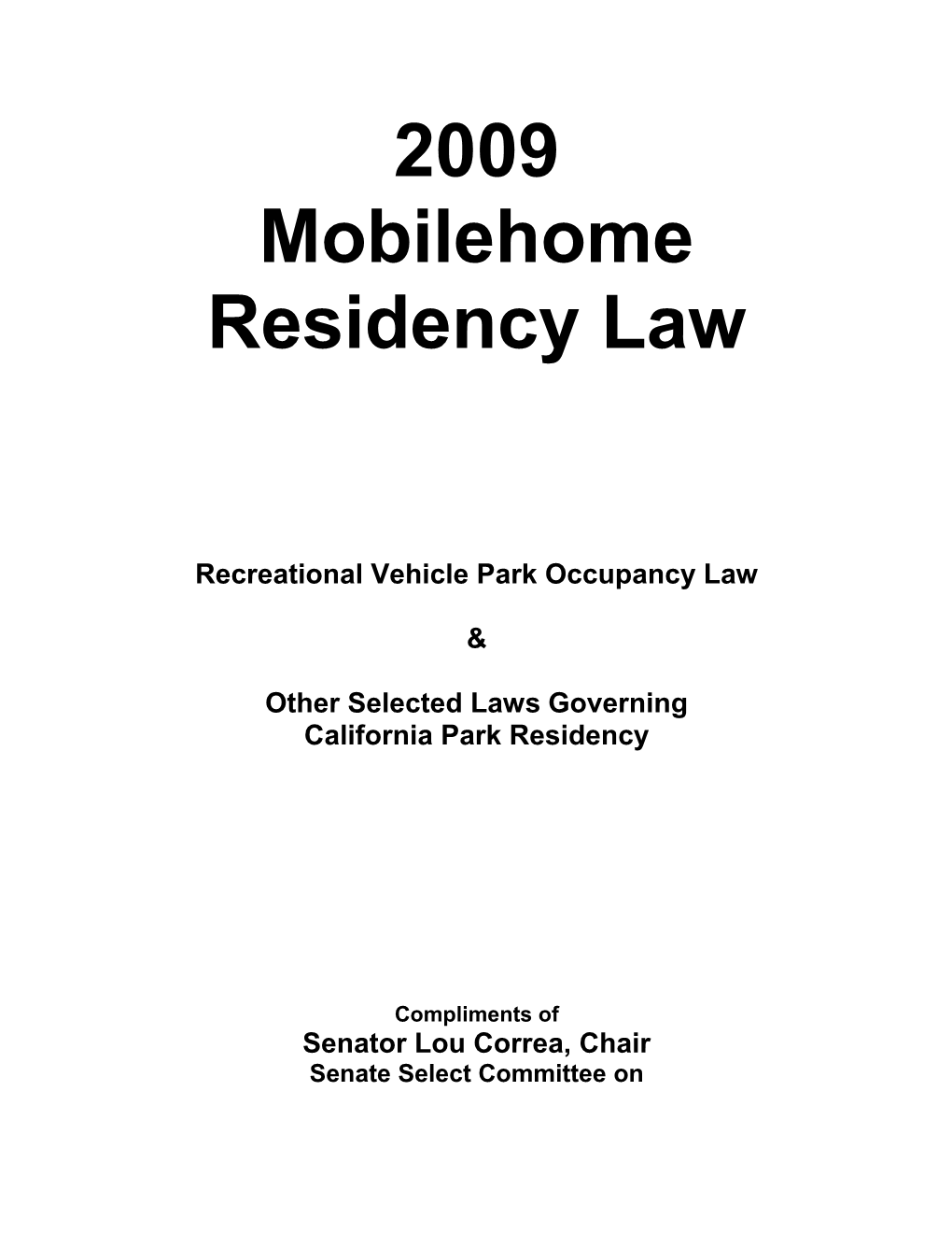 2003 Mobilehome Residency Law