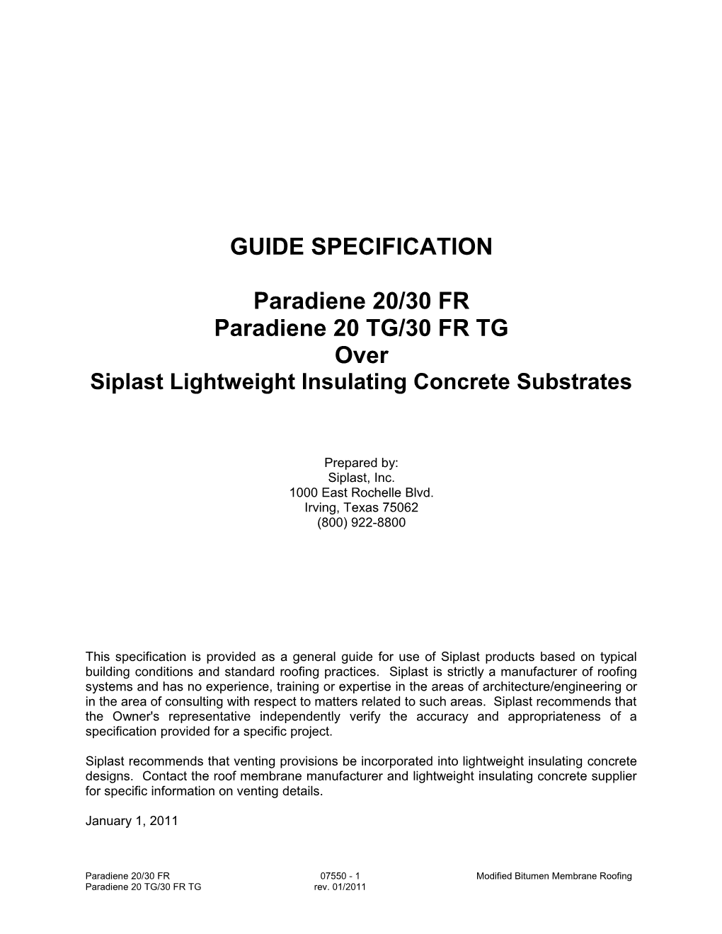 REVISED Paradiene Spec for Binder 1998