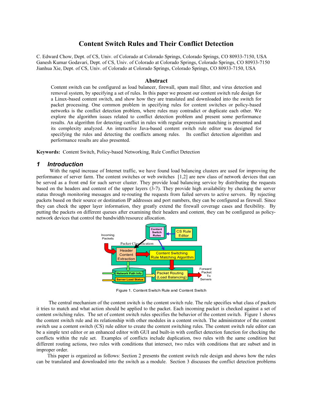 Content Switch Rules and Their Conflict Detection