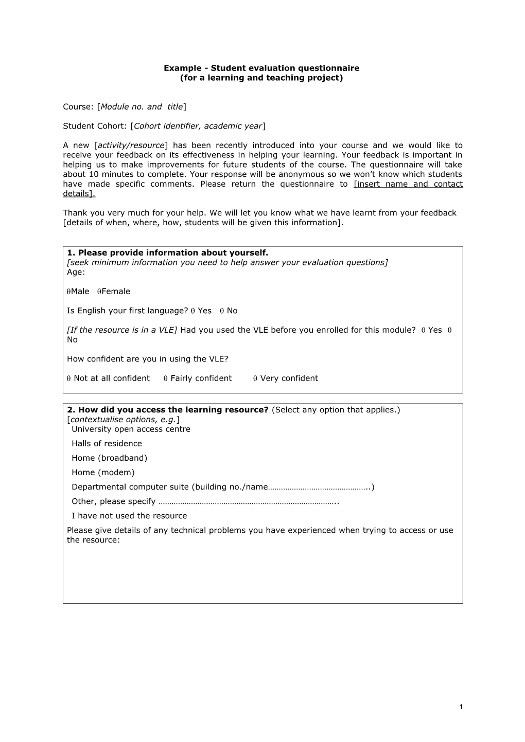 LDMU Evaluation of LTDF Projects