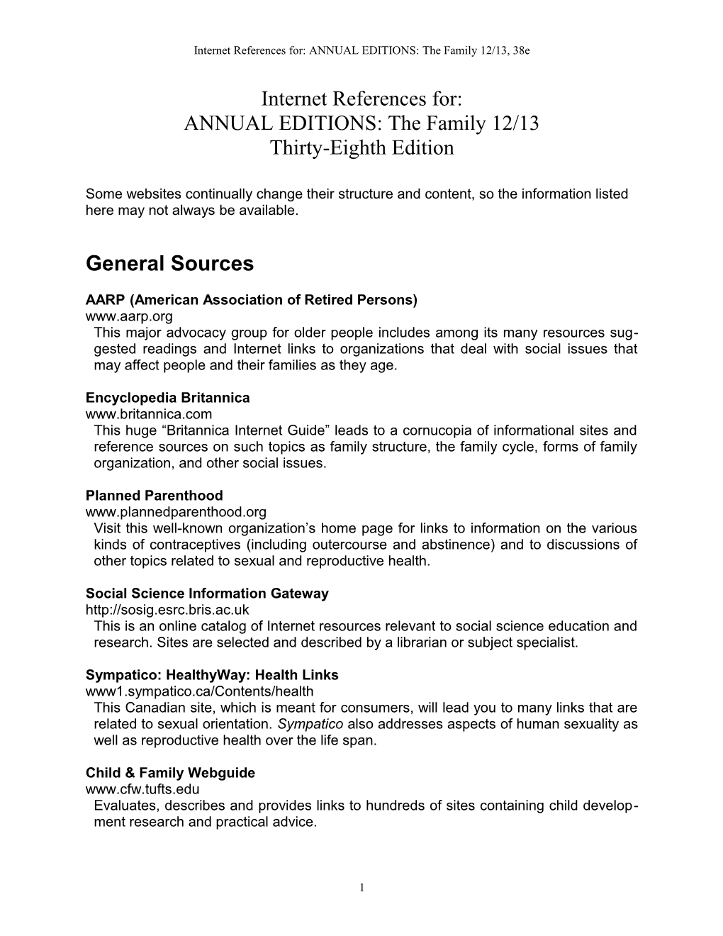 Annual Editions: the Family 12/13