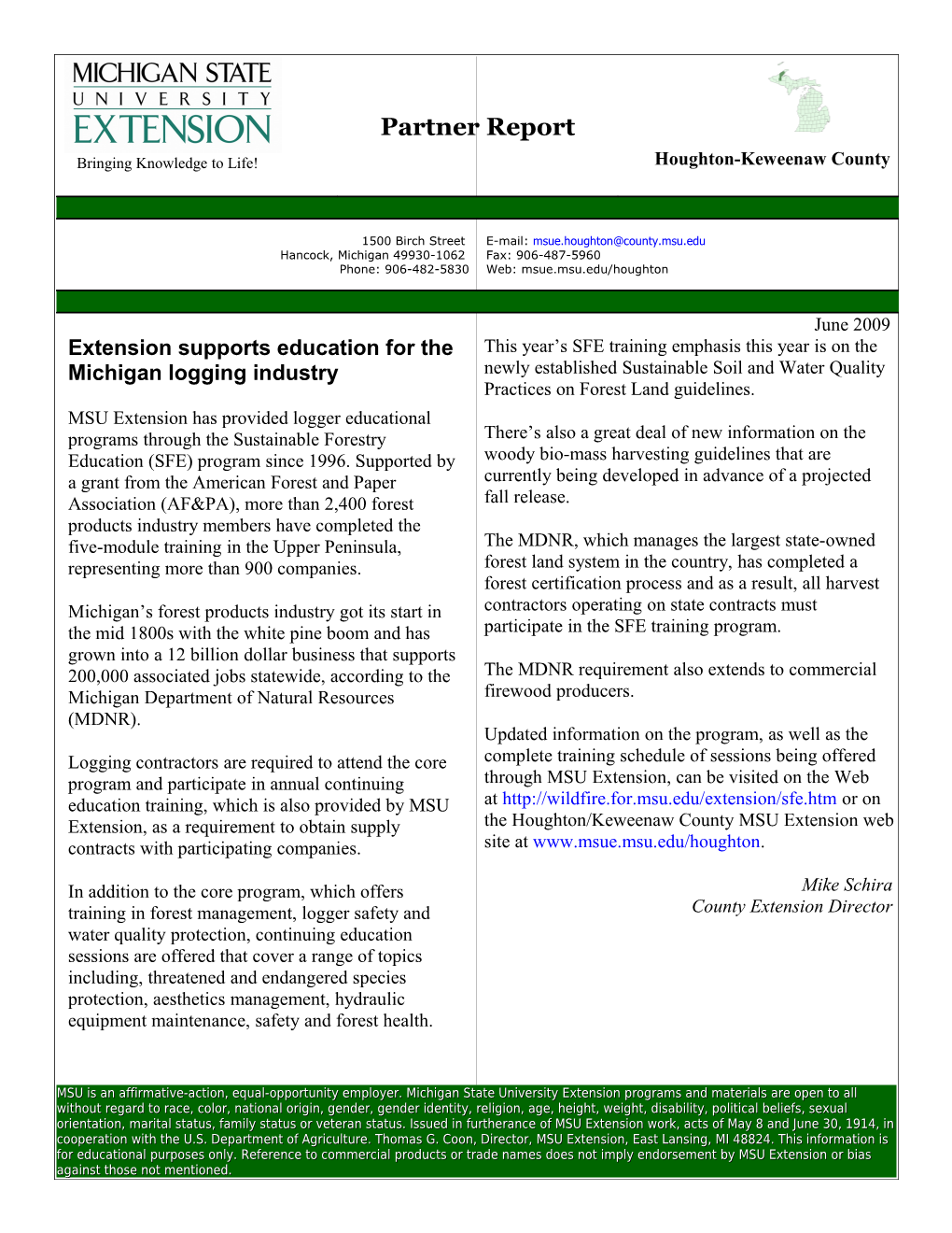Extension Supports Education for the Michigan Logging Industry