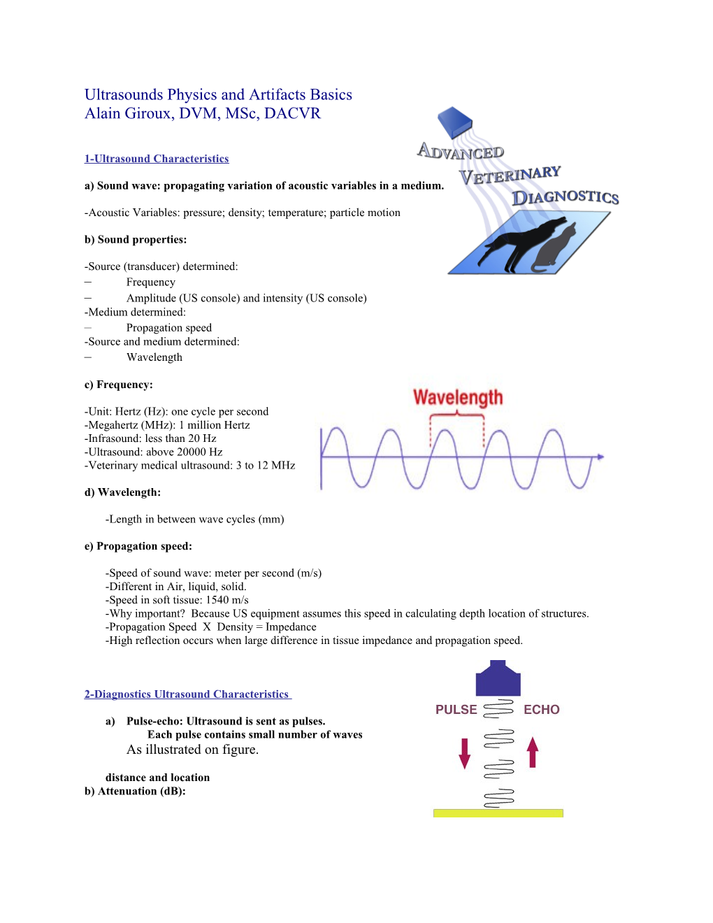 Ultrasounds Physics and Artifacts Basics