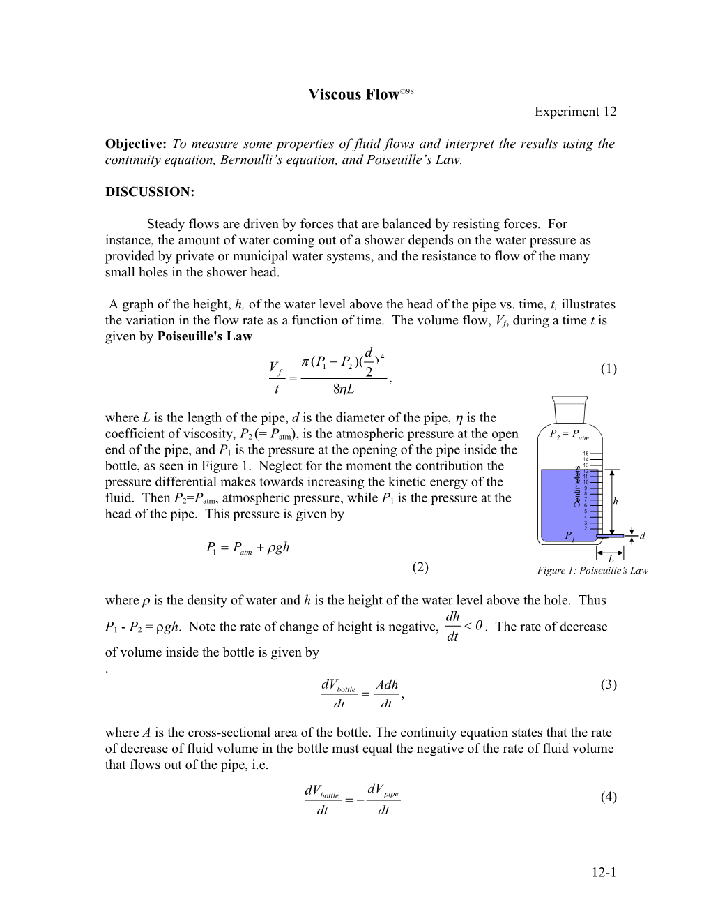 Experiment Fl: Flow