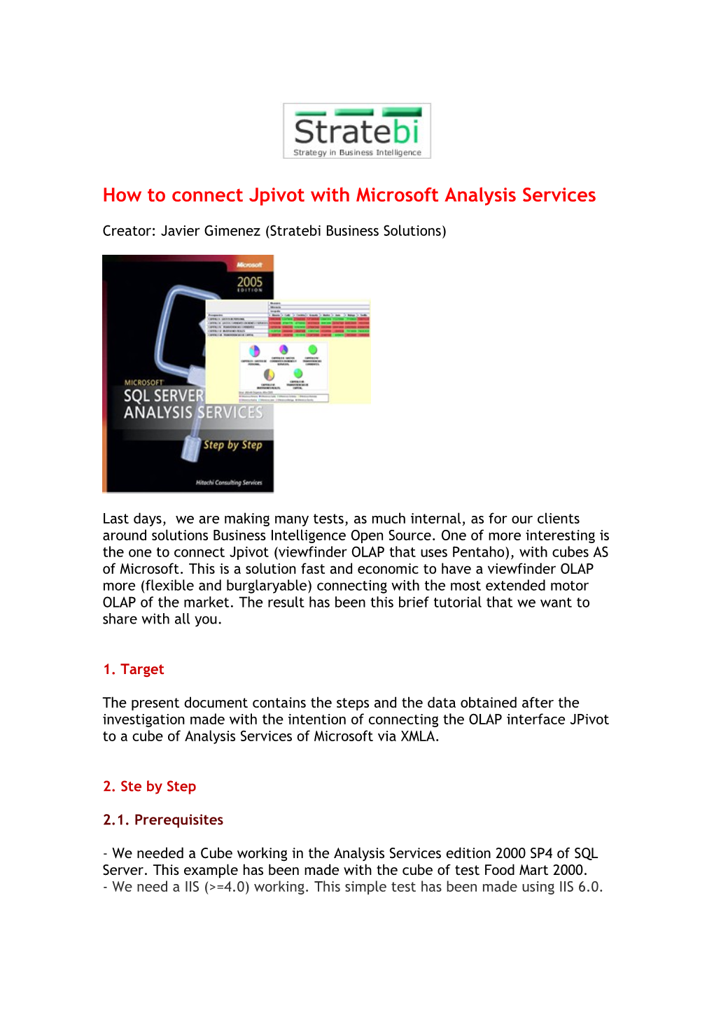 How to Connect Jpivot with Microsoft Analysis Services