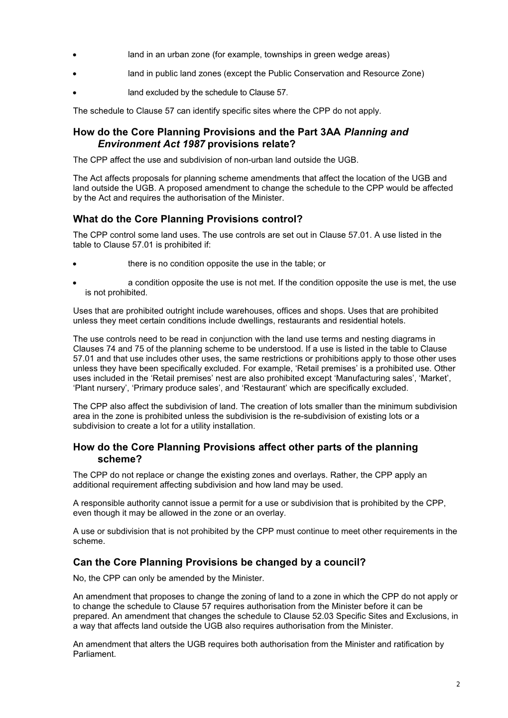 Planning Practice Note 62: Green Wedge Planning Provisions