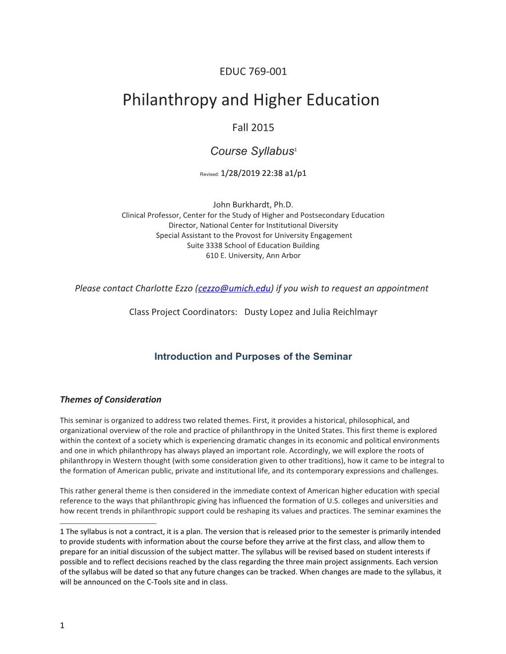 Philanthropy and Higher Education