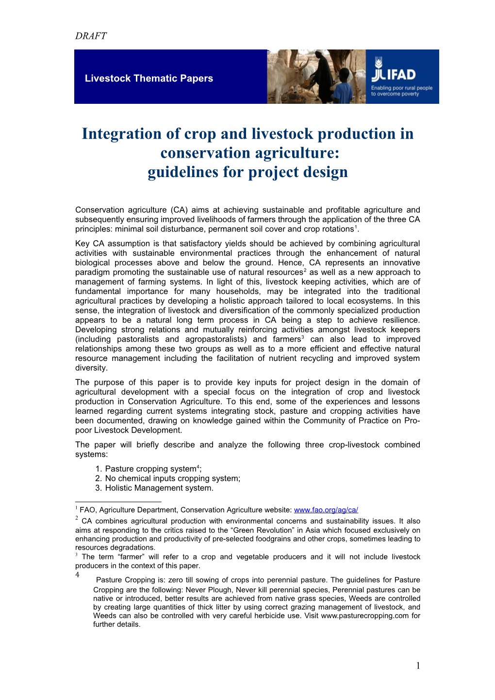 Integration of Crop and Livestock Production In