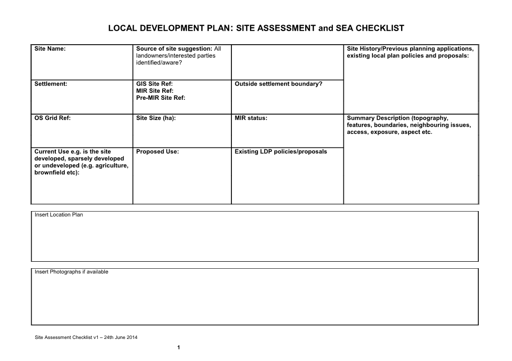 Inputting Into the SEA Database