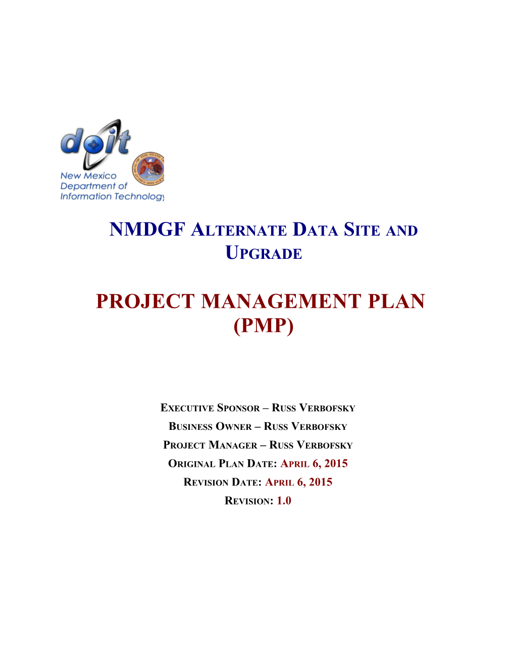 NMDGF Alternate Data Site and Upgrade