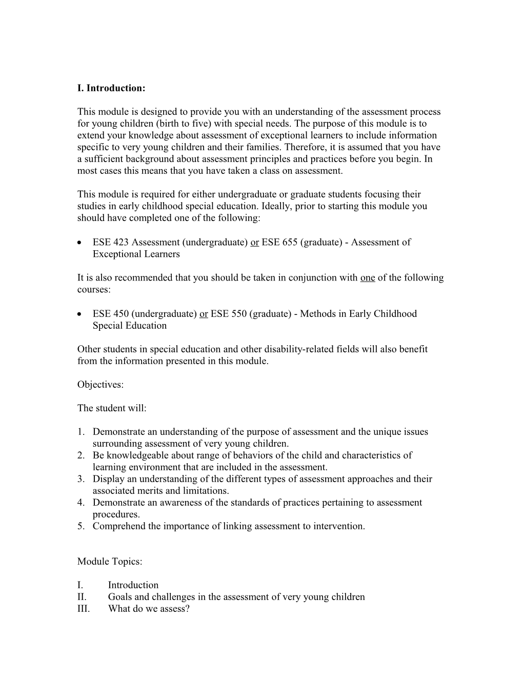 This Module Is Designed to Provide You with an Understanding of the Assessment Process