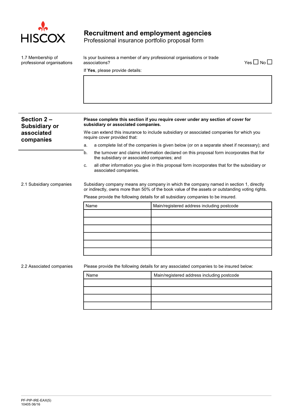 Recruitment Consultants - Proposal Form (Ireland)