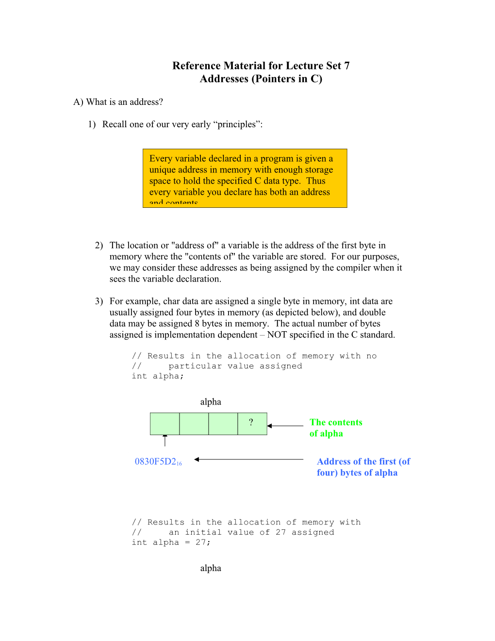 Reference Material for Lecture Set 7