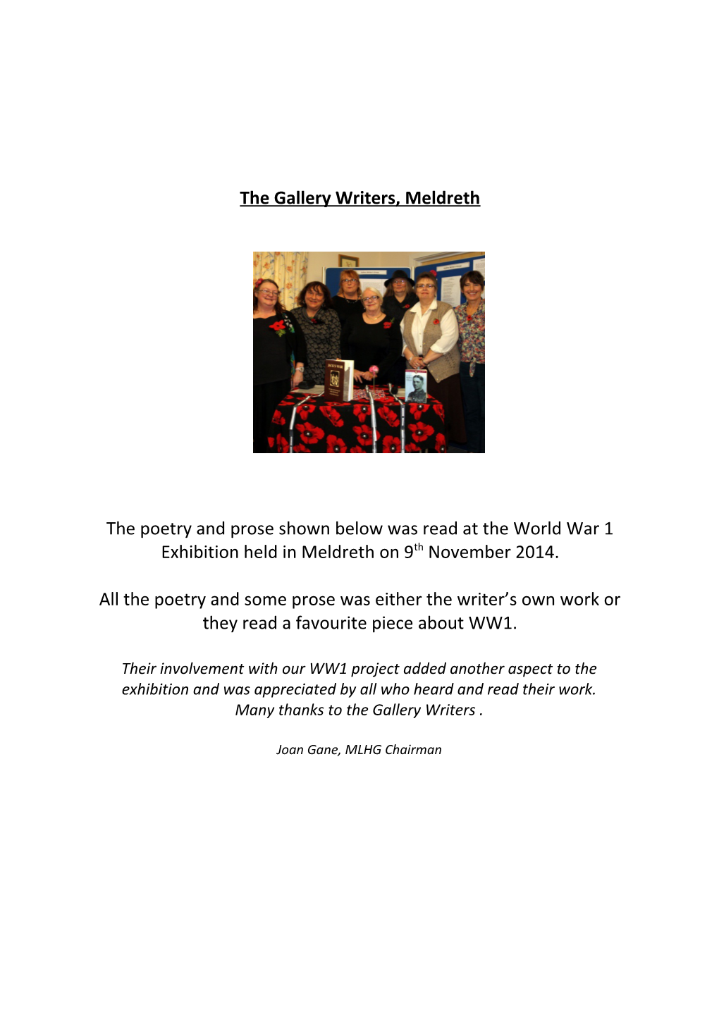The Gallery Writers, Meldreth