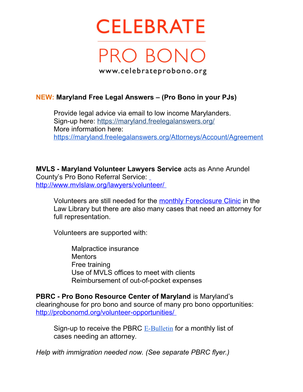 NEW: Maryland Free Legal Answers (Pro Bono in Your Pjs)