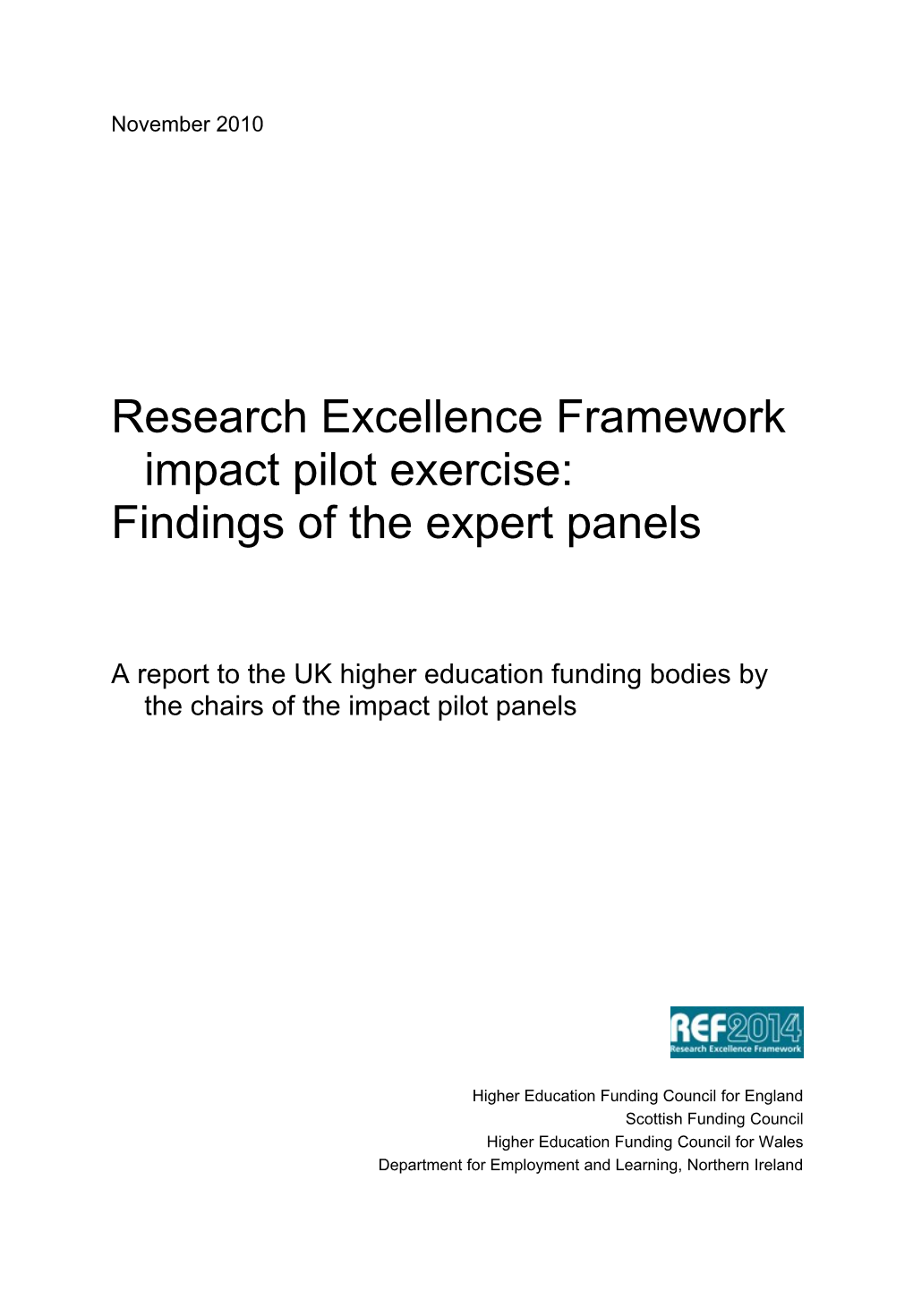 Research Excellence Framework Impact Pilot Exercise