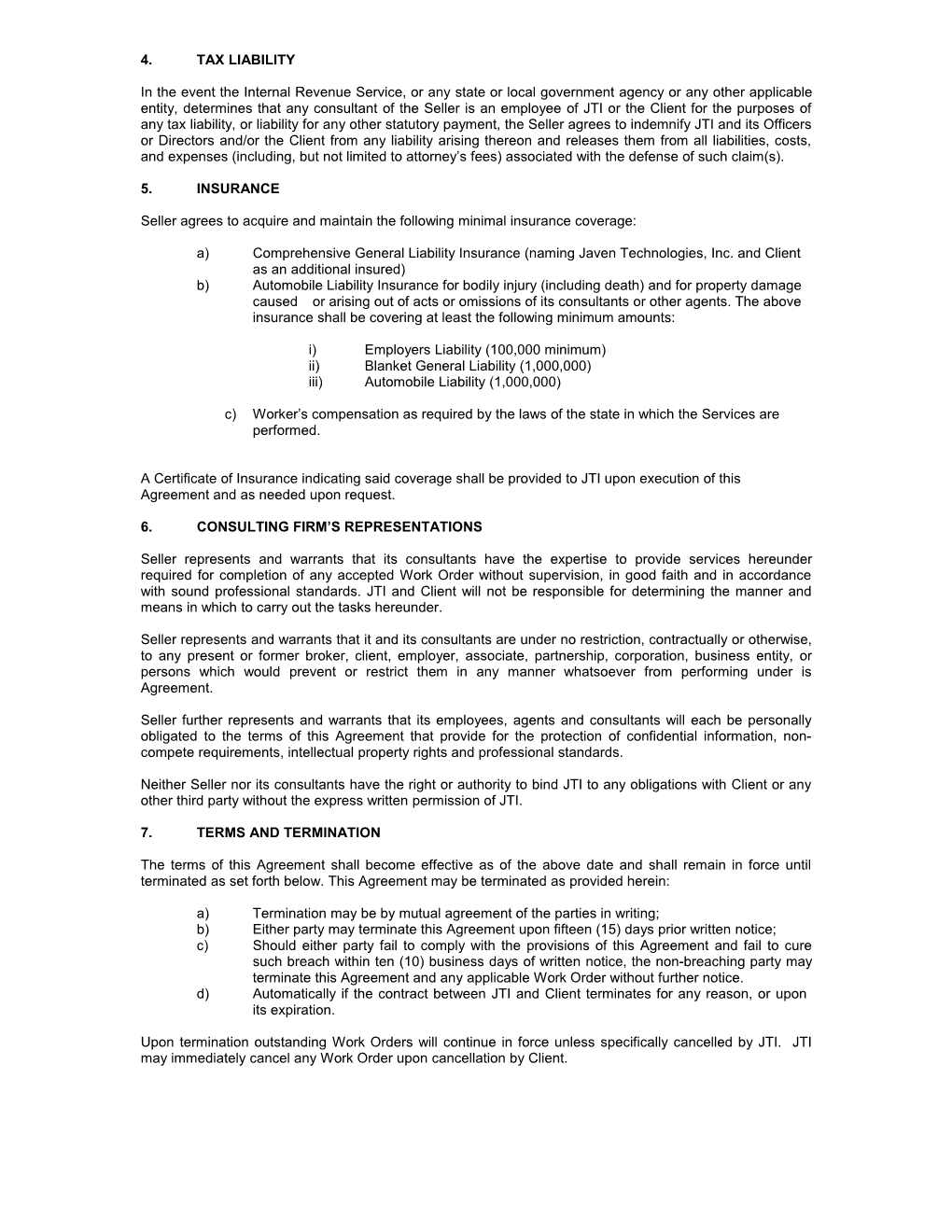 Master Contracting Agreement