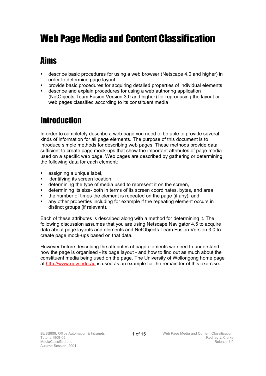 Page Media and Content Classification