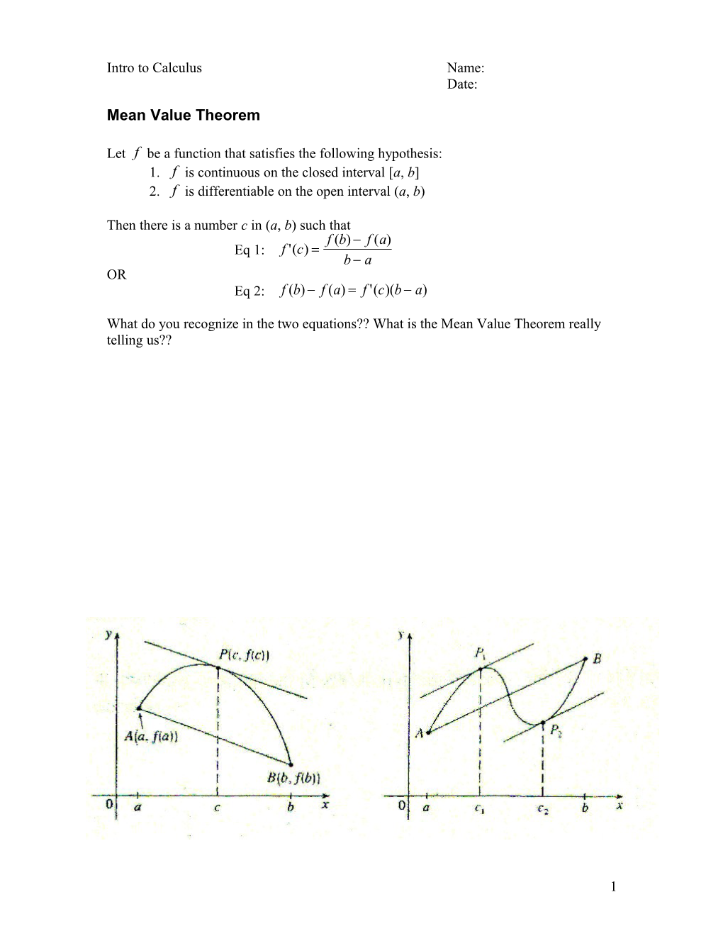 Intro to Calculusname