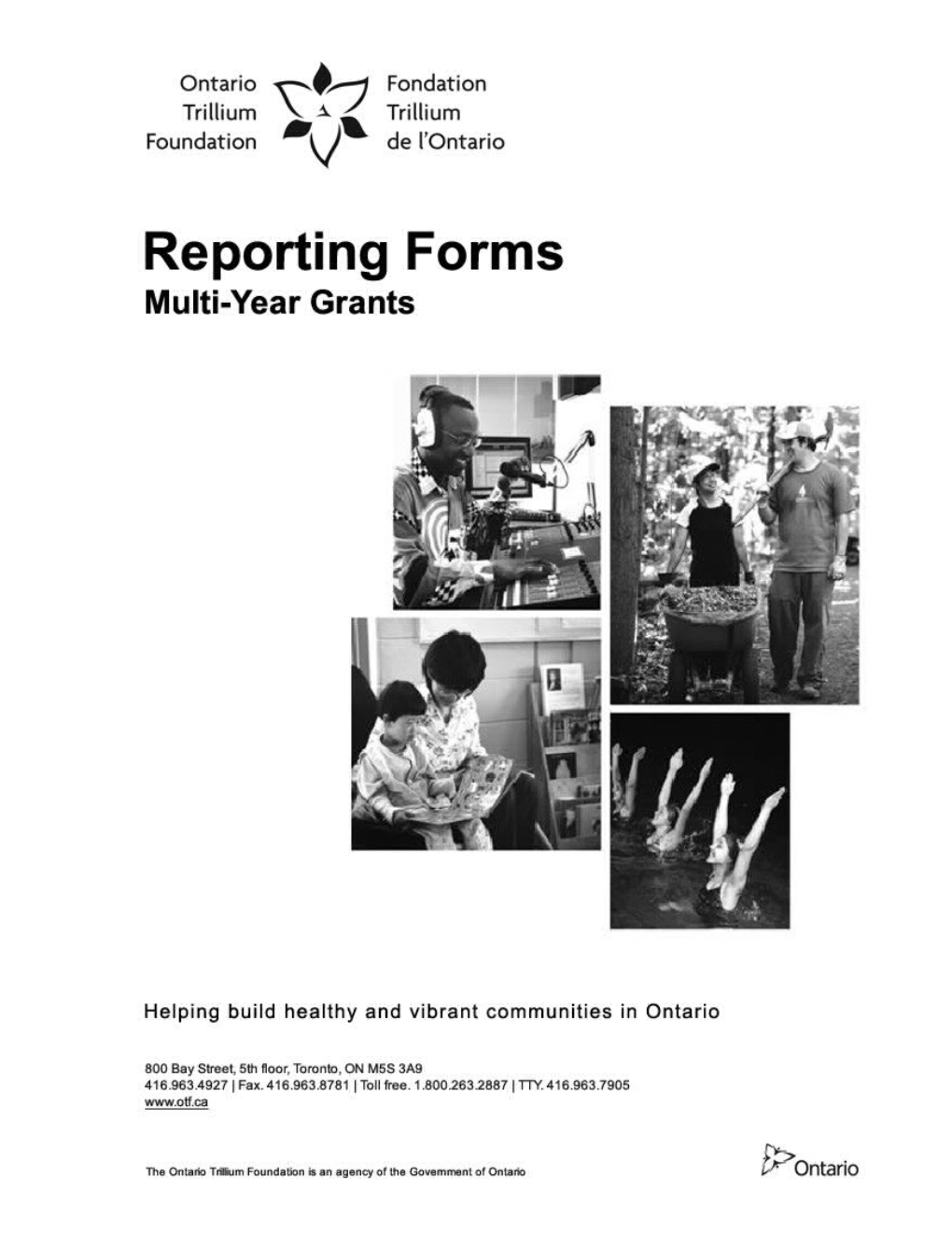Reporting Forms for Multi-Year Grants