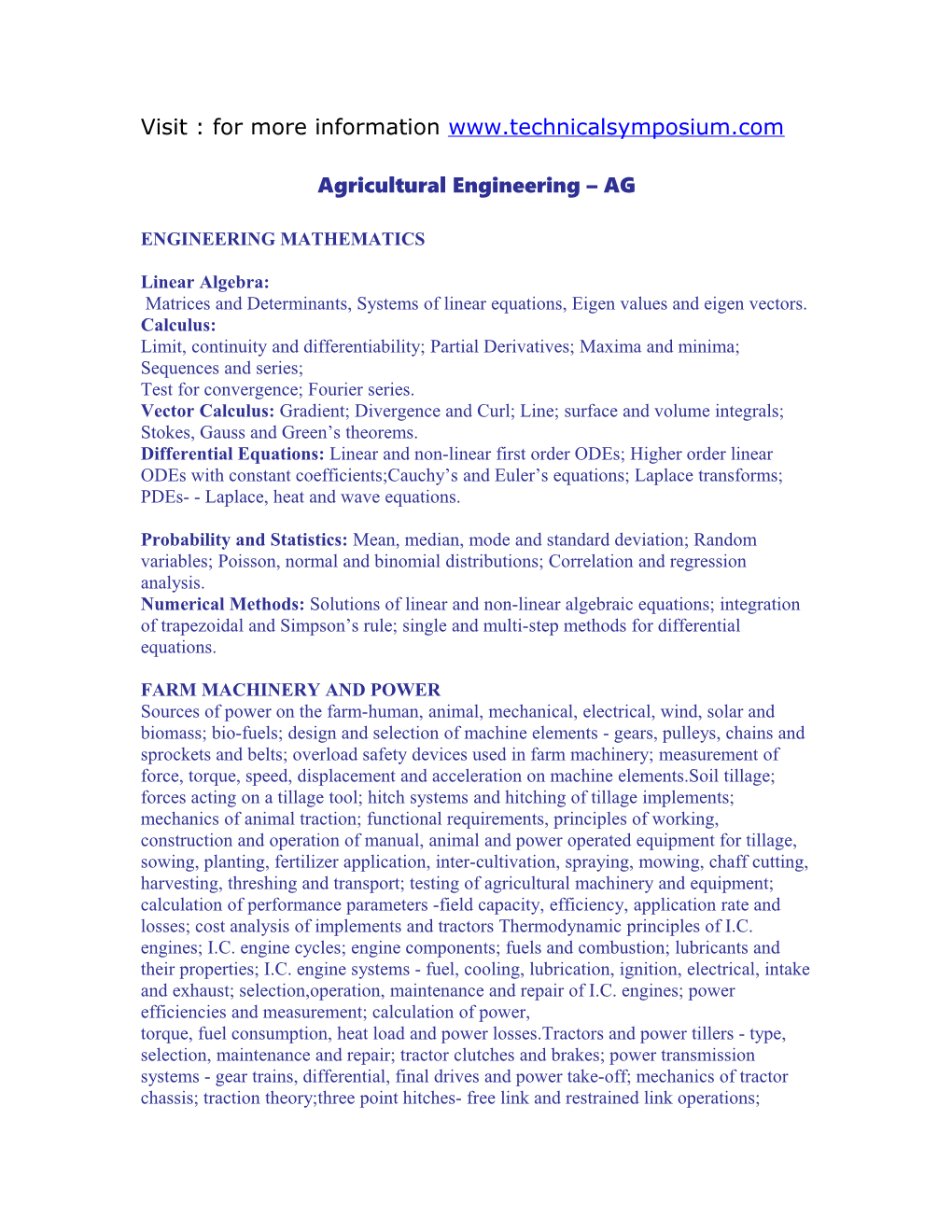 Agricultural Engineering AG