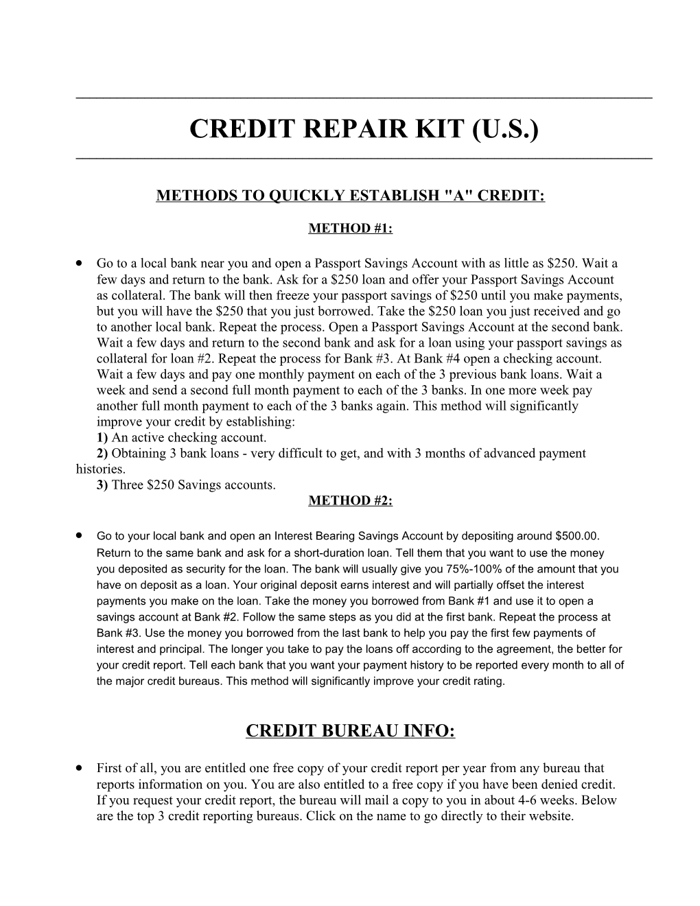 Credit Repair Kit - U.S
