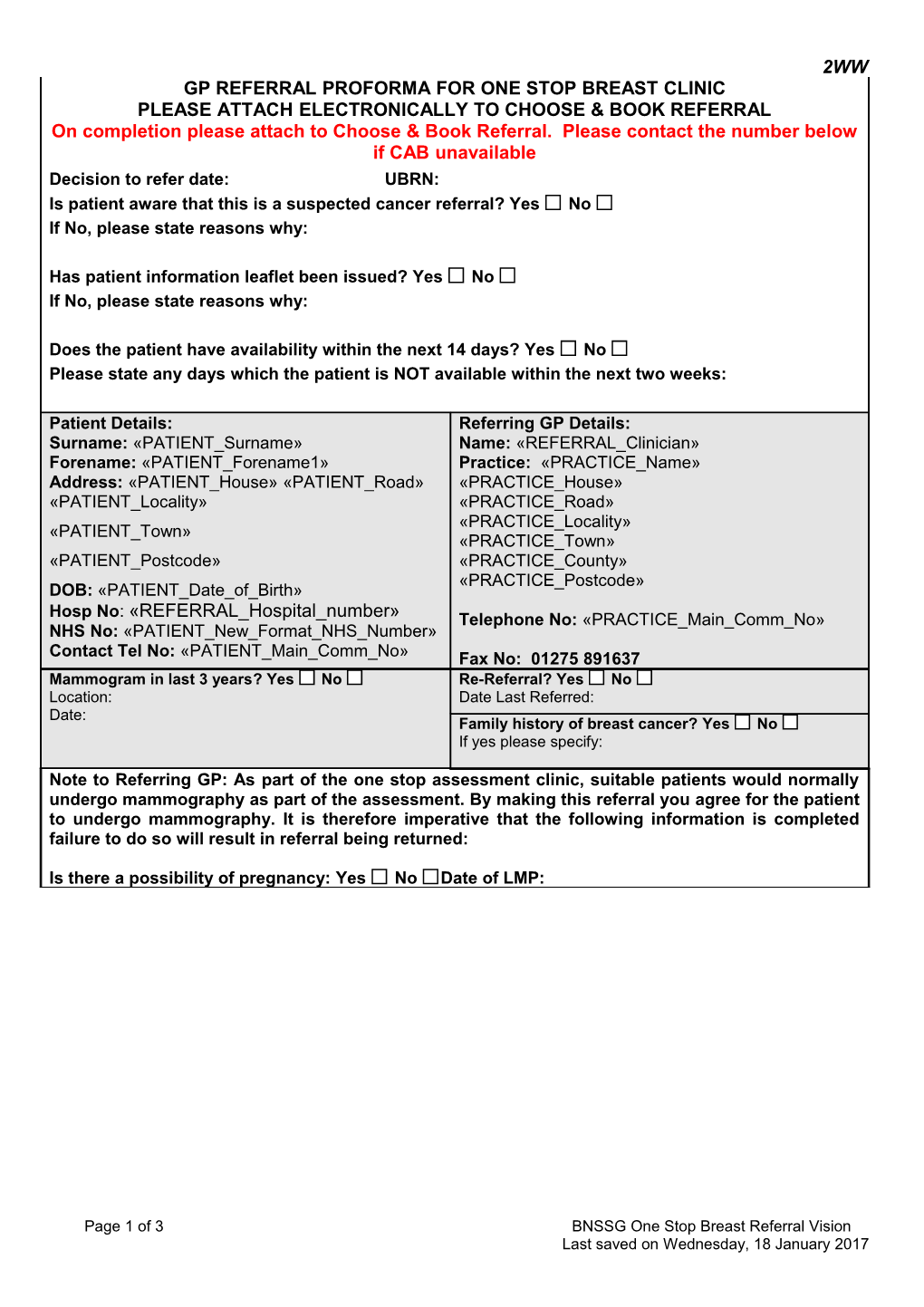 Gp Referral Proforma For