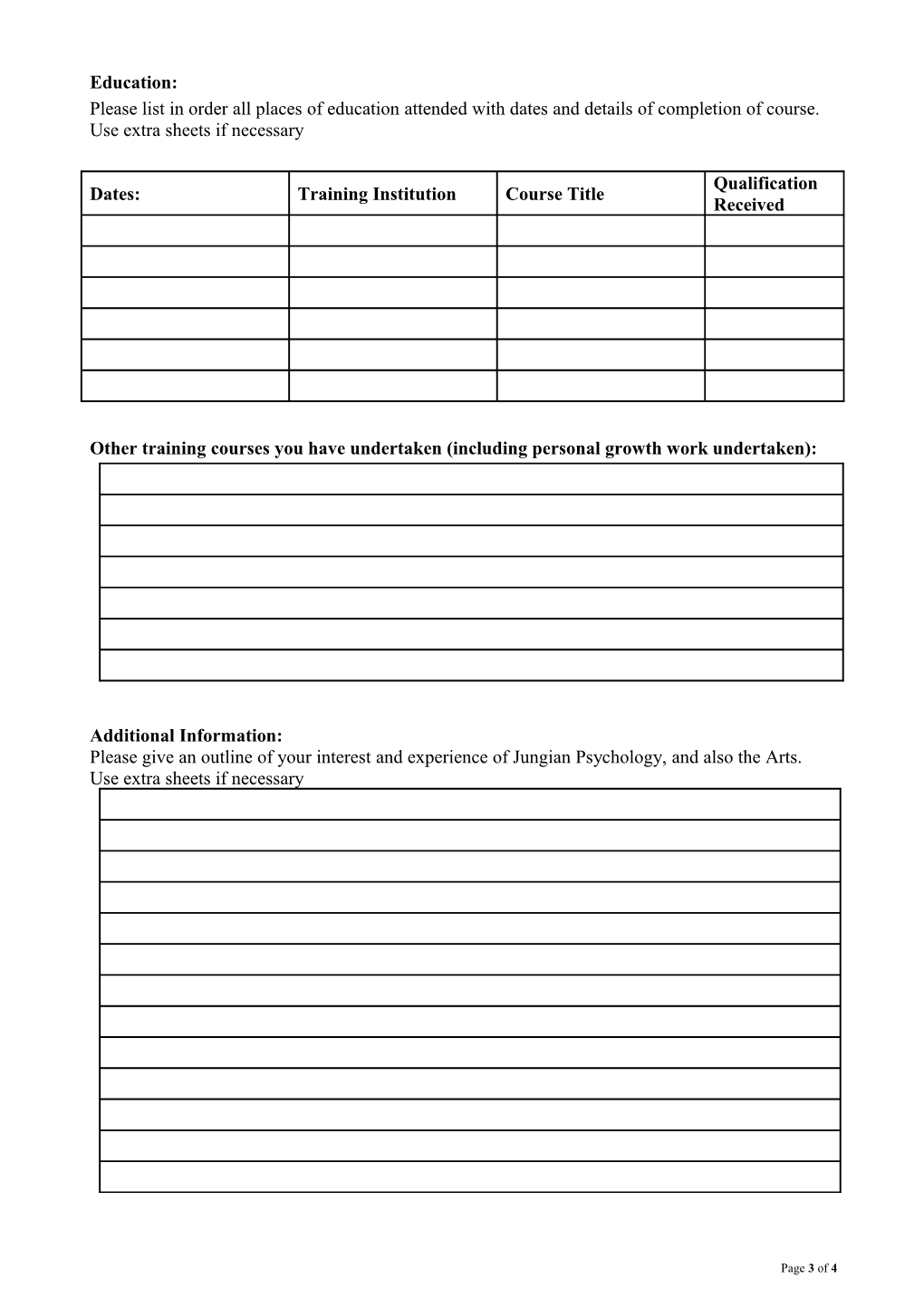 Flexible Learning Application Form