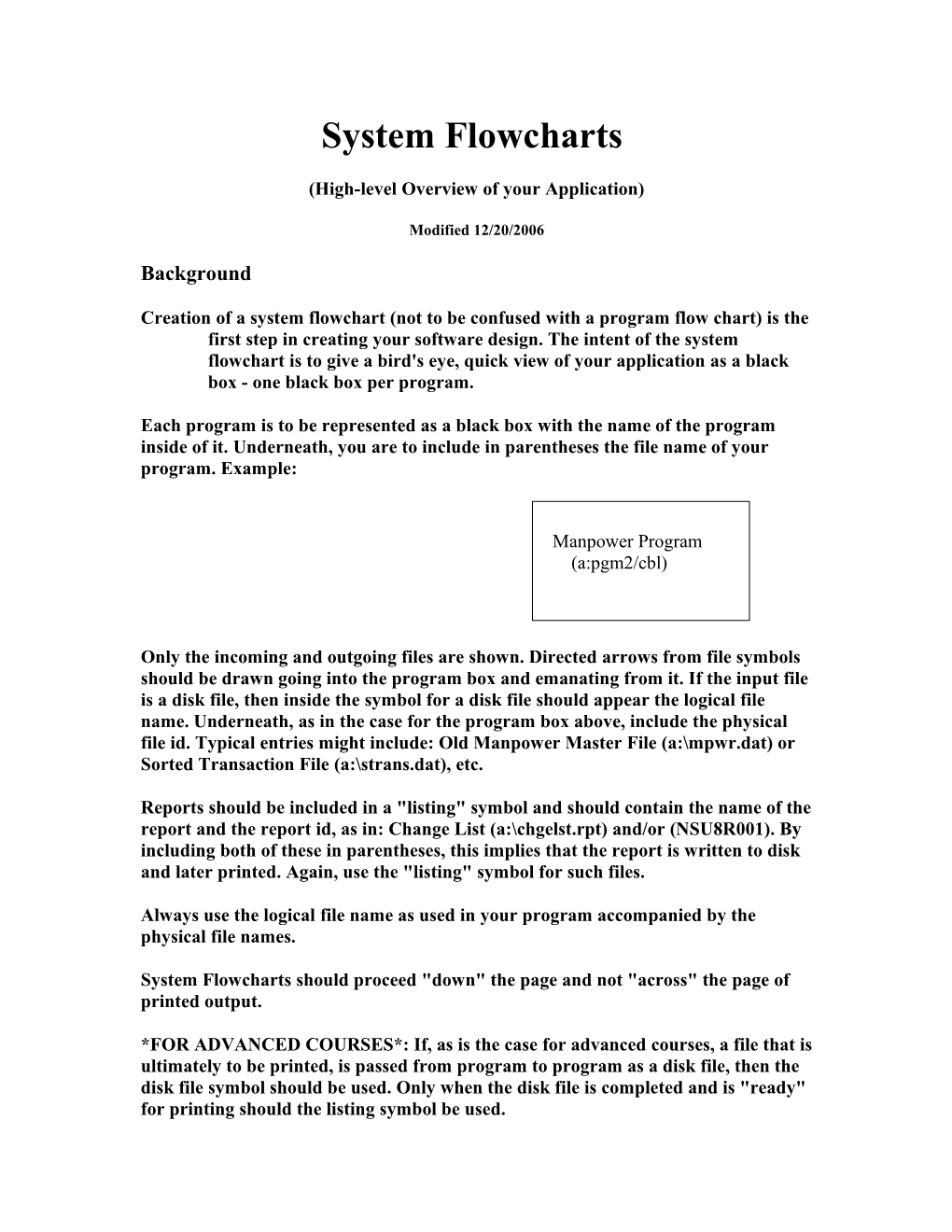 System Flow Charts