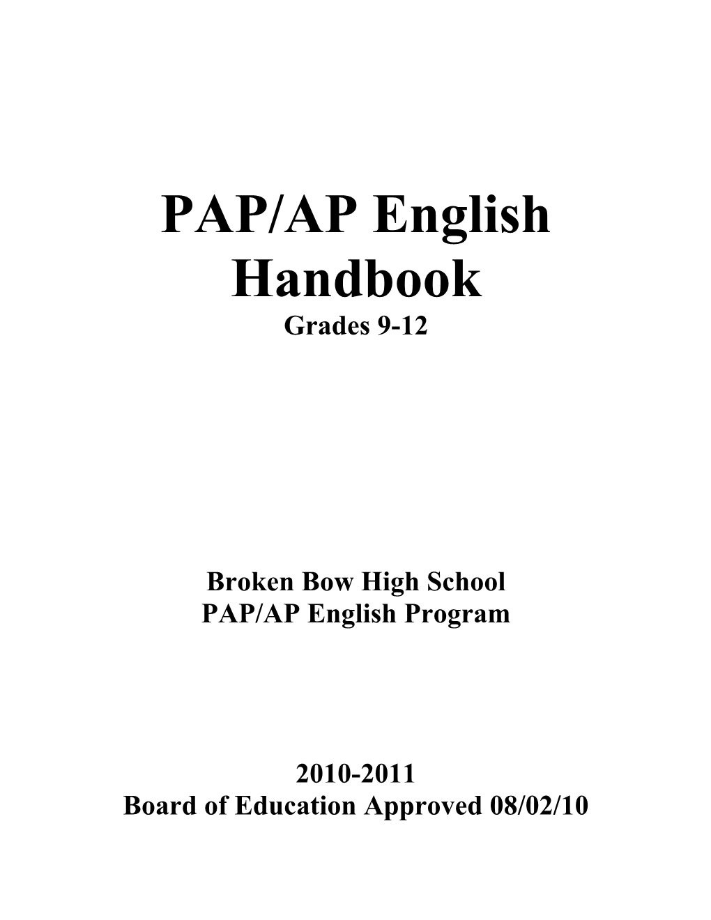 PAP/AP English Handbook