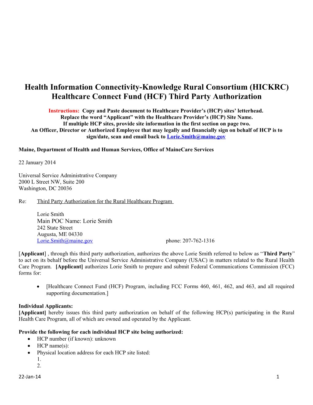 Health Information Connectivity-Knowledge Rural Consortium (HICKRC)