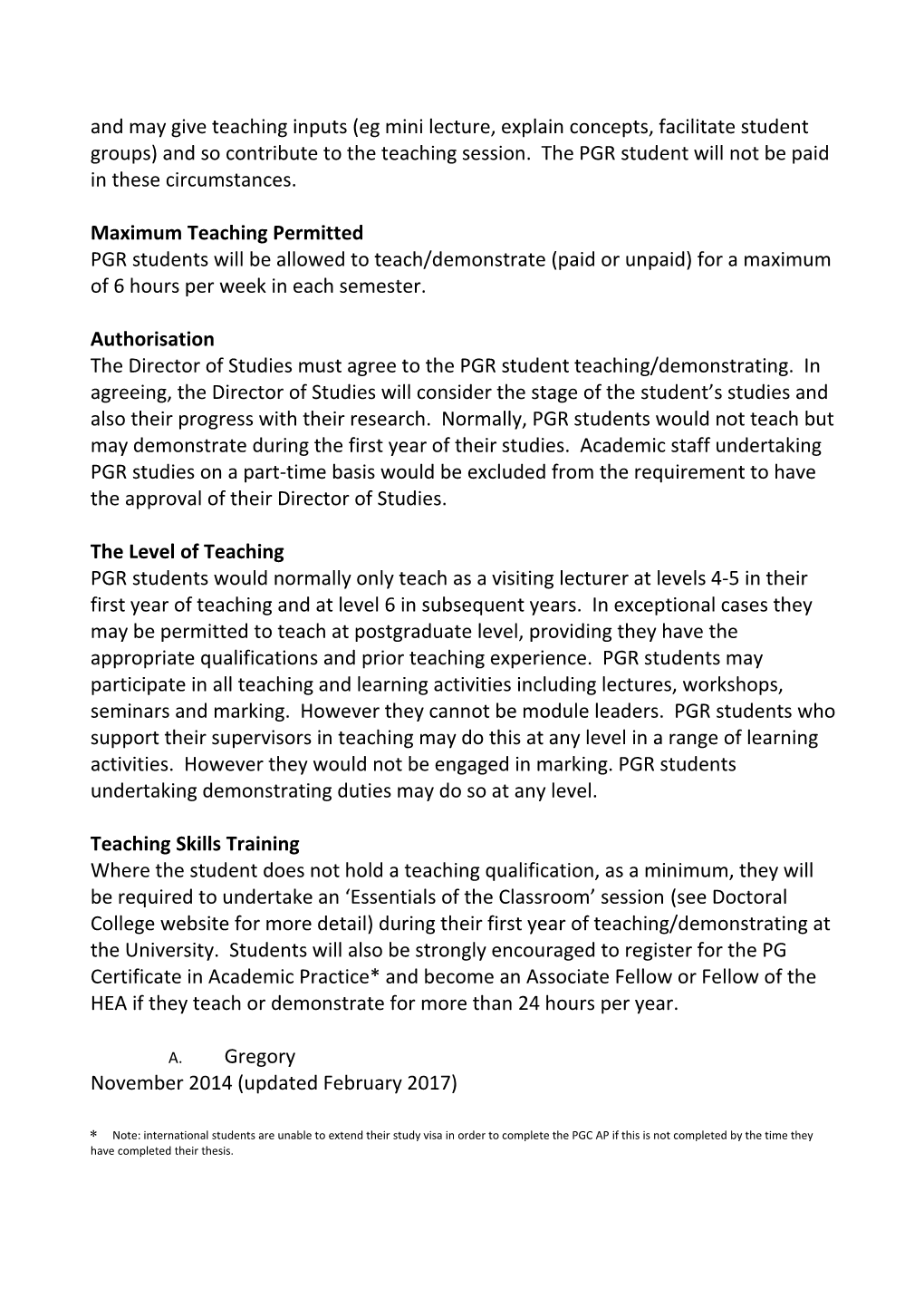 Postgraduate Research Students - Teaching And/Or Demonstrating Opportunities