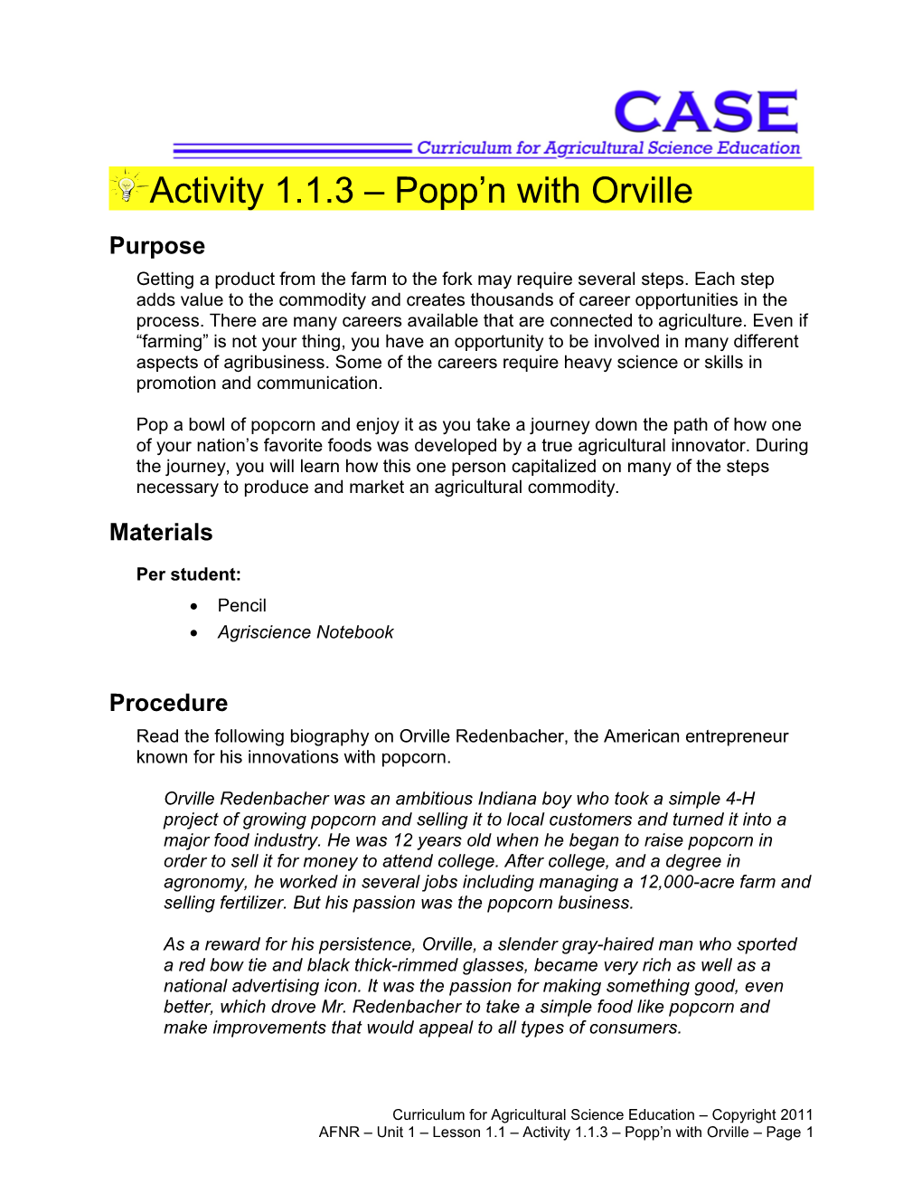 Activity 1.1.3 Popp'n with Orville