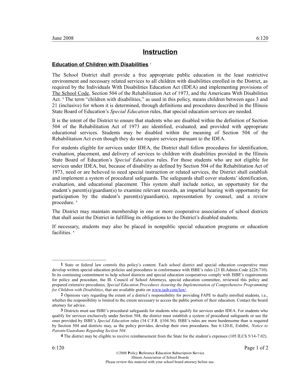 Education of Children with Disabilities 1