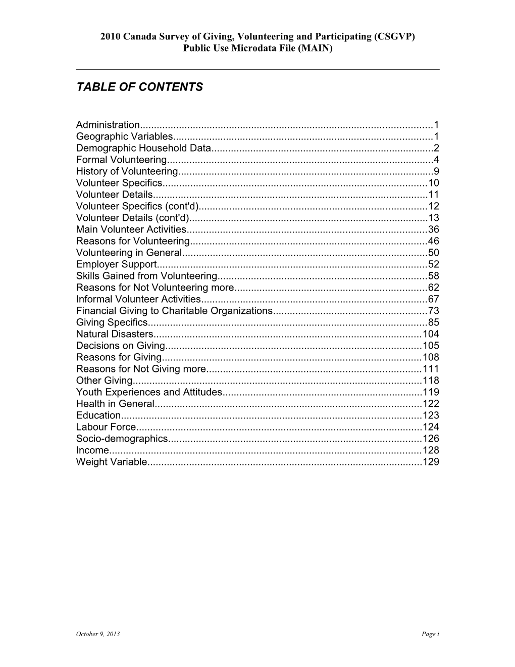 2010 Canada Survey of Giving, Volunteering and Participating (CSGVP)