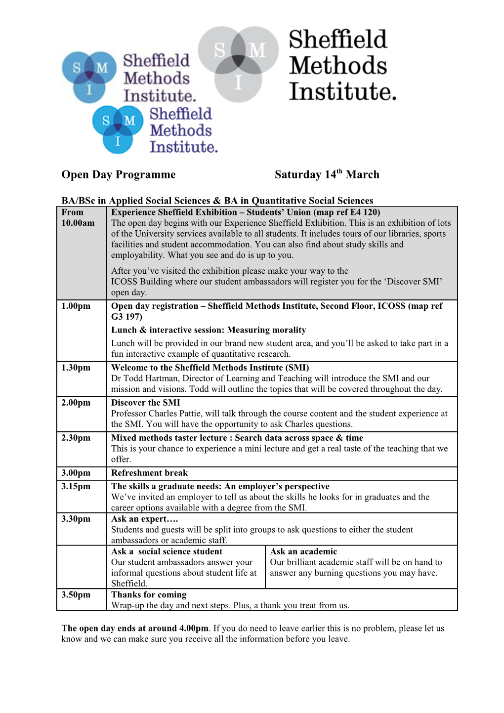 Sheffield University Open Day