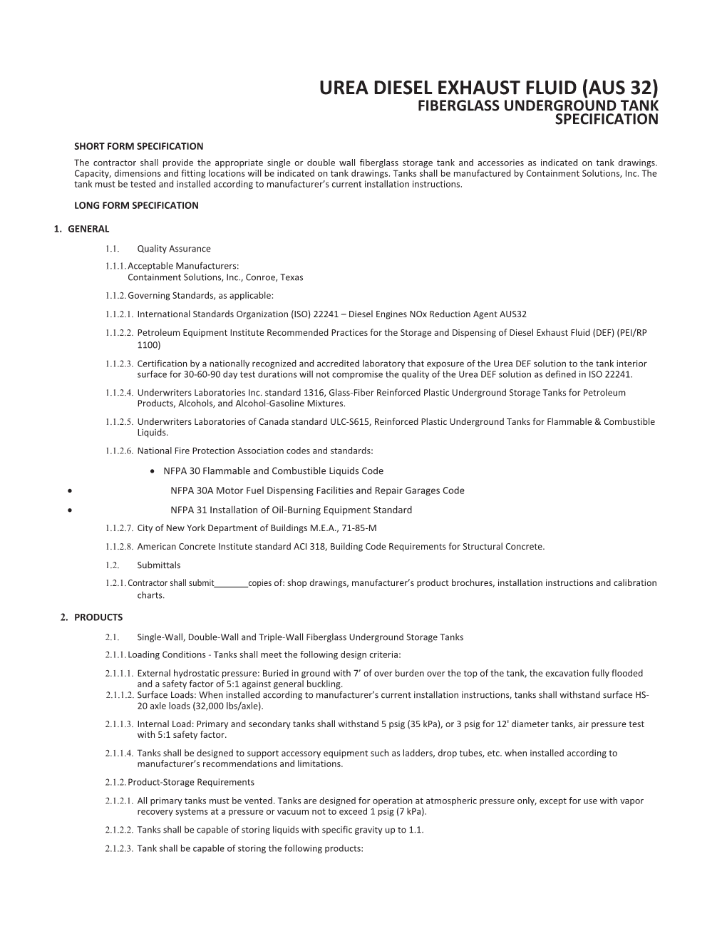 CHM 17011C Urea DEF Tank Specification.Indd