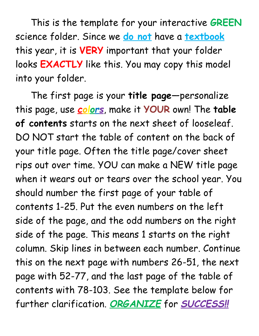 The First Page Is Your Title Page Personalize This Page, Use Colors, Make It YOUR Own!