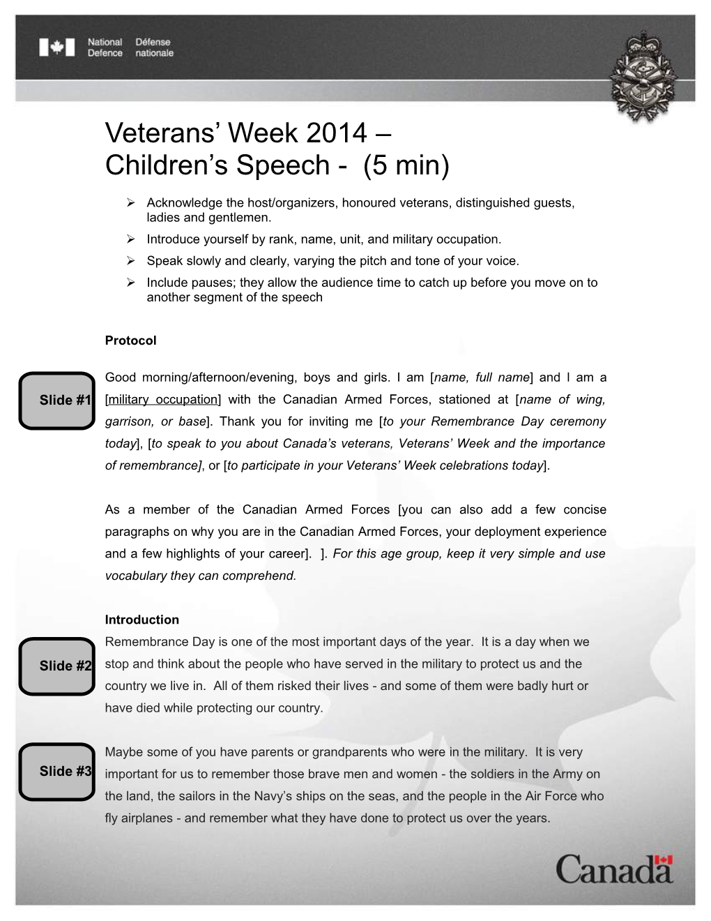 Veterans Week 2014