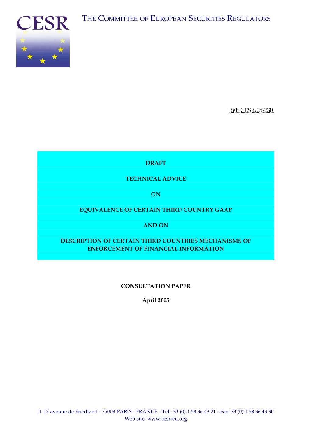 Equivalence of Certain Third Country Gaap