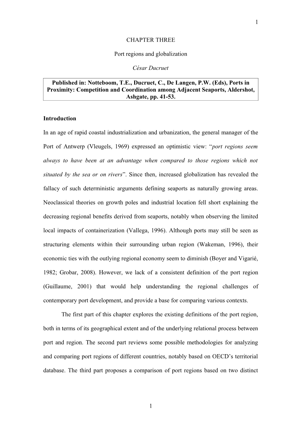 The Economic and Social Performance of Port Regions