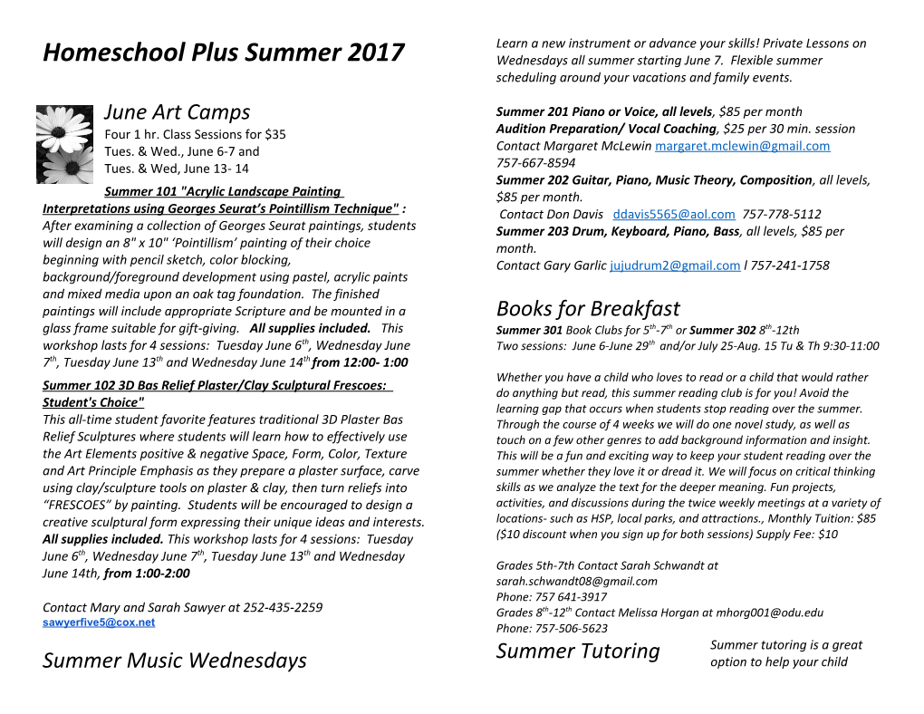 Homeschool Plus Summer 2017