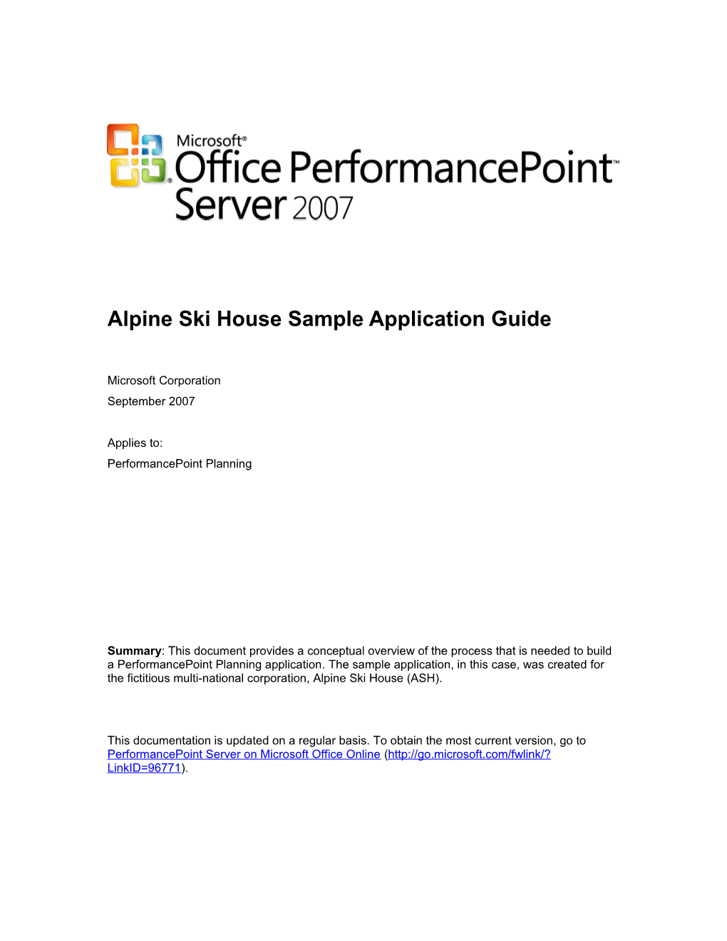 Alpine Ski House Sample Application Guide