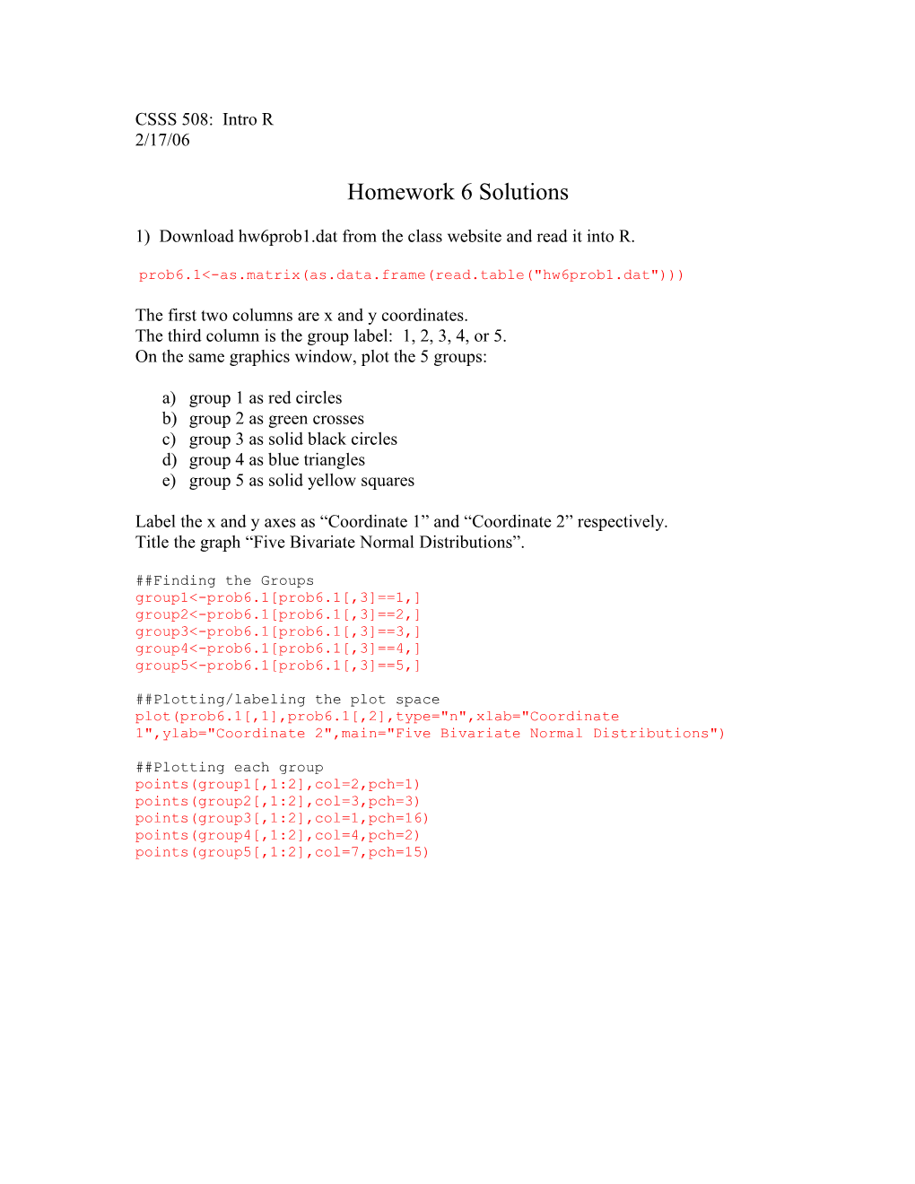 1) Download Hw6prob1.Dat from the Class Website and Read It Into R