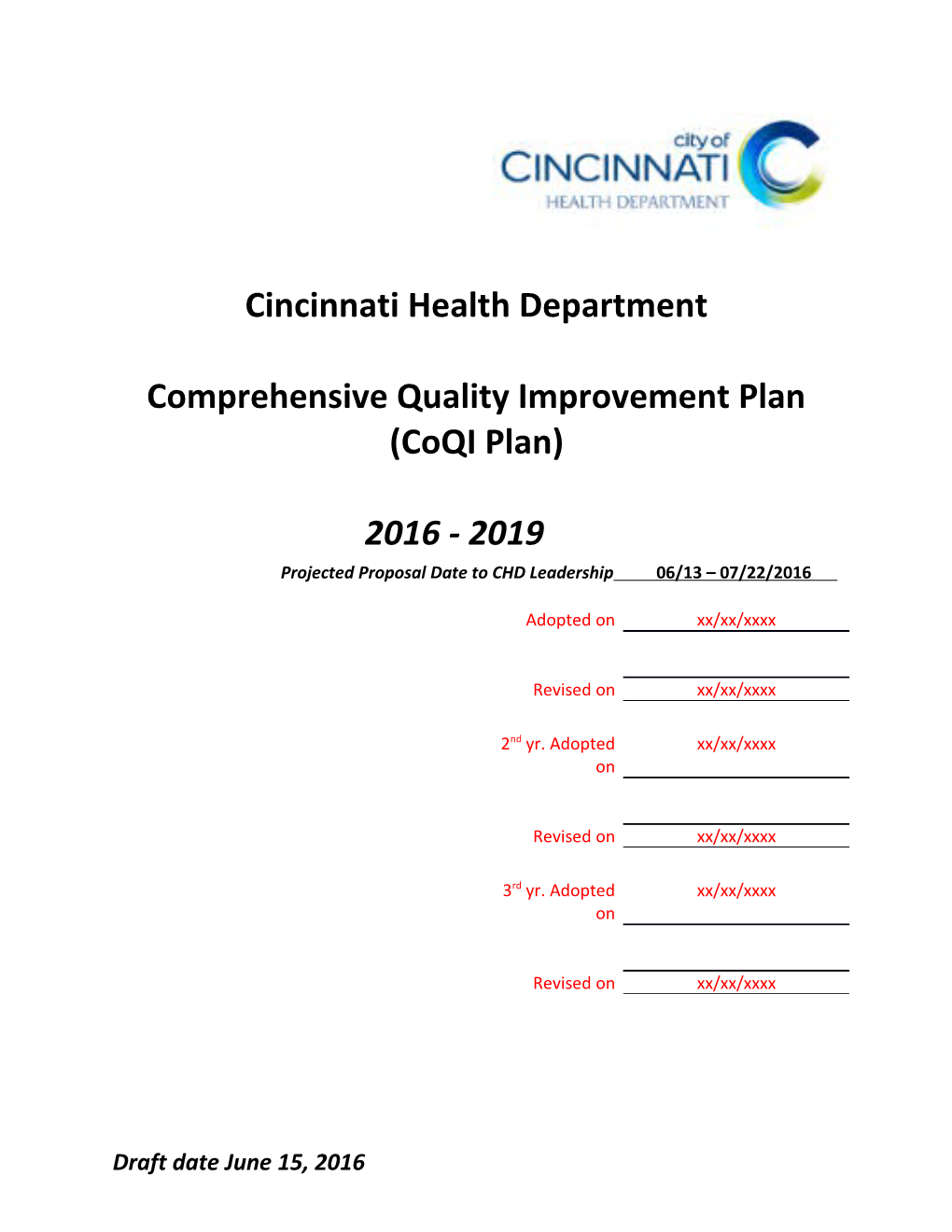 Comprehensive Quality Improvement Plan (Coqi Plan)