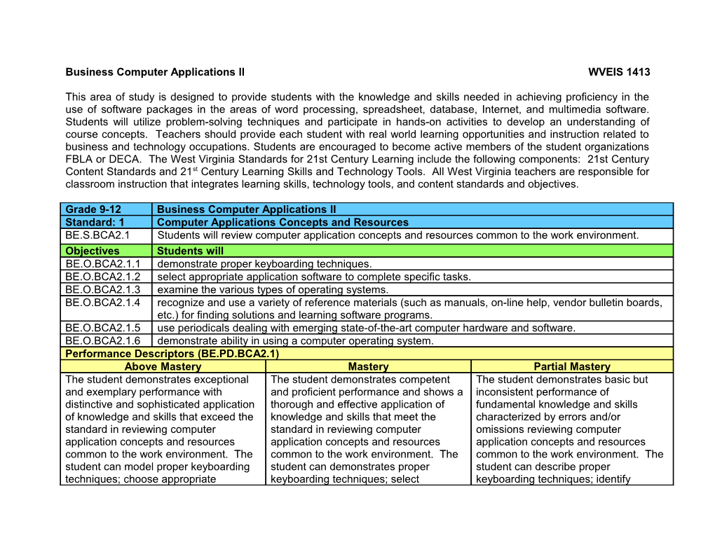 Business Computer Applications II